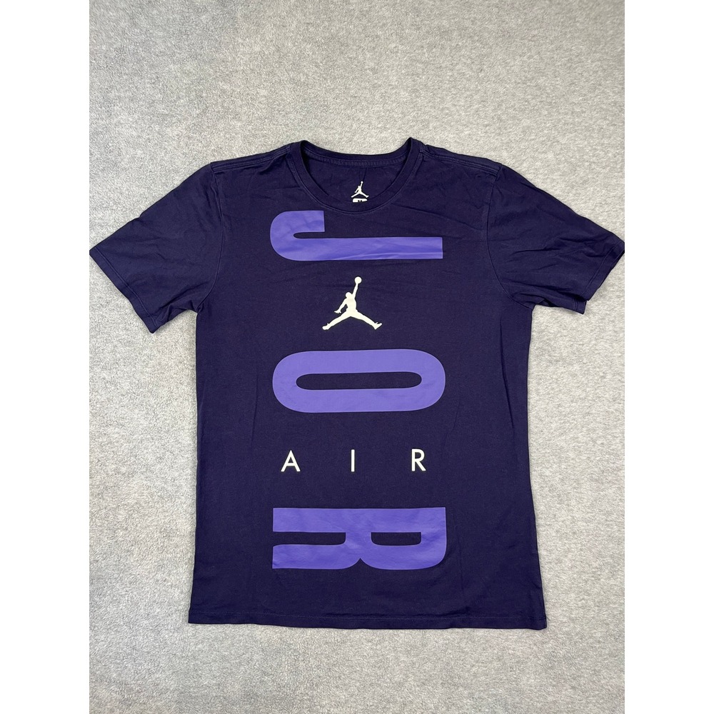 Jordan T-Shirt Men M Purple Jordan Air Graphic Short Sleeve Crew Neck Cotton